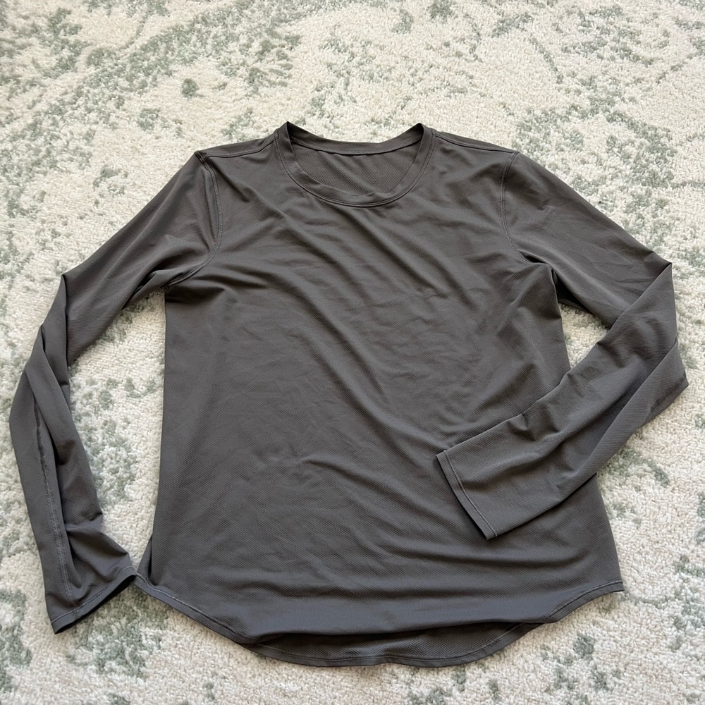 lululemon athletica Charcoal green Long Sleeve Women's Top